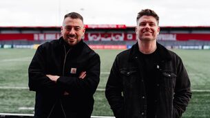 <p>The 2 Johnnies, Jonathon 'Johnny Smacks' McMahon and John 'Johnny B' O'Brien at Musgrave Park (Virgin Media Park) in Cork.</p>