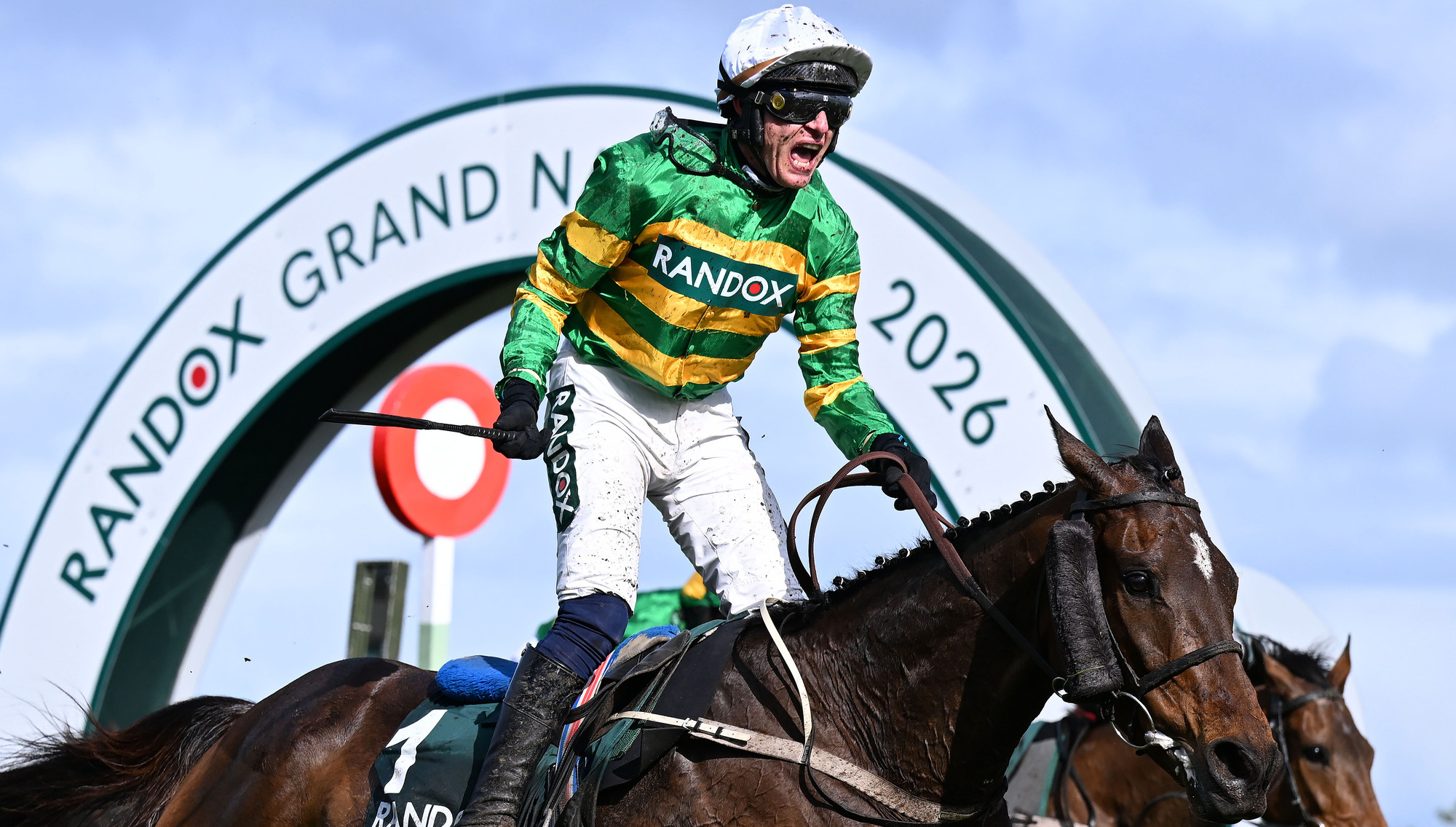 ROARING SUCCESS: Paul Townend shouts for joy after partnering I Am Maximus to victory in the Grand National last April. All roads lead back to Aintree this season.  	Picture: Healy Racing