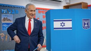 <p>Israel's Prime Minister Benjamin Netanyahu is facing what voters described as the most consequential election in their history. (Photo by Yonatan Sindel / POOL / AFP via Getty Images)</p> <p>Israel's Prime Minister Benjamin Netanyahu is facing what voters described as the most consequential election in their history. (Photo by Yonatan Sindel / POOL / AFP via Getty Images)</p>