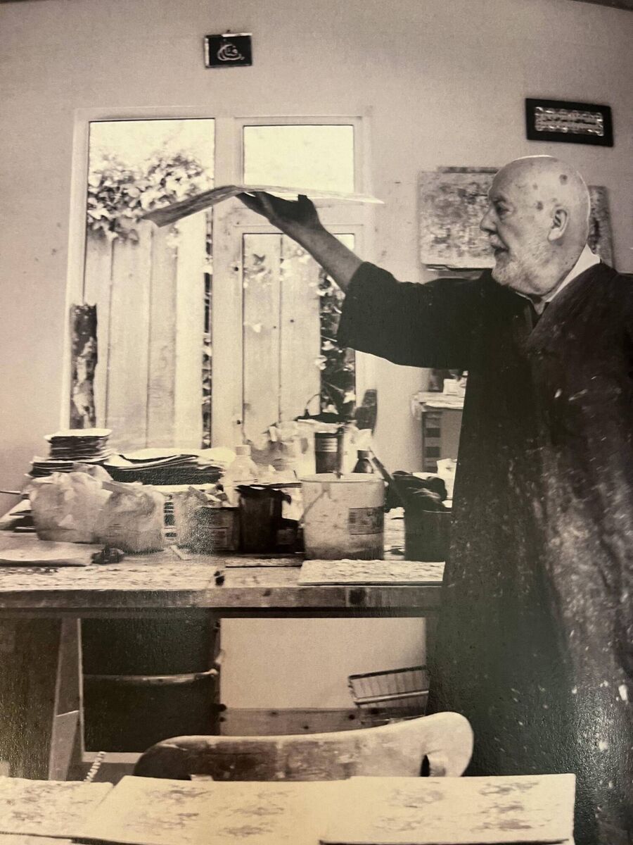 An old picture of John Kingerlee in his studio in West Cork. An old picture of John Kingerlee in his studio in West Cork.