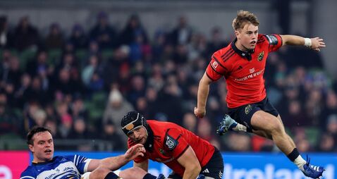 Charlie O’Shea leaps over Gavin Coombes and James Ryan 24/10/2026