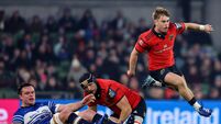 Charlie O’Shea leaps over Gavin Coombes and James Ryan 24/10/2026