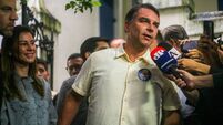 Flavio Bolsonaro (PL) Voting During The Presidential Elections Race In Brazil