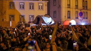 <p>Tuesday's protest followed baton-charging police operations to dismantle tent camps set up by ​housing activists in Lisbon and Porto on Sunday, sparking allegations of excessive ⁠force. (Photo by PATRICIA DE MELO MOREIRA / AFP via Getty Images)</p>