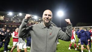 <p>Fleetwood Town manager Matt Lawlor celebrates. Pic: Nick Potts/Press Association.</p>