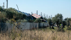 The scene of the collision between the trains near Urda, Spain (Juanma Jimenez/Europa Press via AP) The scene of the collision between the trains near Urda, Spain (Juanma Jimenez/Europa Press via AP)