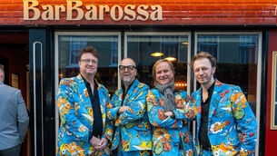 <p>Members of the Dutch jazz outfit The Busquitos outside Bar Barossa on Oliver Plunkett Street during the Cork Jazz Festival at the weekend. Picture: Noel Sweeney</p> <p>Members of the Dutch jazz outfit The Busquitos outside Bar Barossa on Oliver Plunkett Street during the Cork Jazz Festival at the weekend. Picture: Noel Sweeney</p>