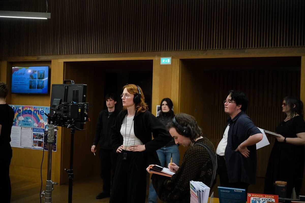 Liadán Roche on set. Liadán Roche on set.