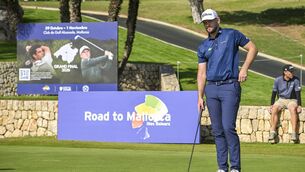 <p>LINED UP: Liam Nolan on the practice green prior to the Grand Final at Club de Golf Alcanada on Wednesday in Alcudia. Picture: Octavio Passos/Getty Images</p>