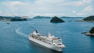 The MV Odyssey has suspended its voyage, claiming fuel costs are too high to continue (Odyssey via AP)