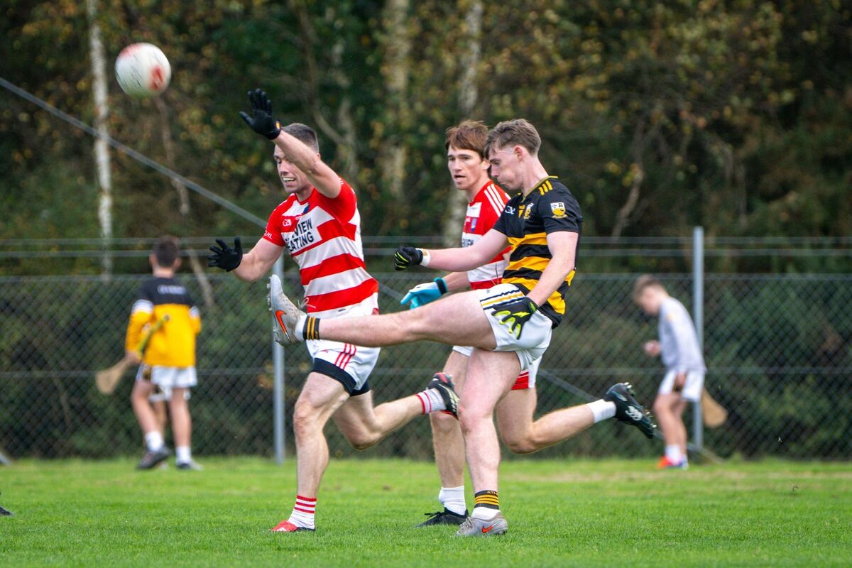 Buttevant’s David Hanlon shoots for a score. Pic: Chani Anderson Buttevant’s David Hanlon shoots for a score. Pic: Chani Anderson