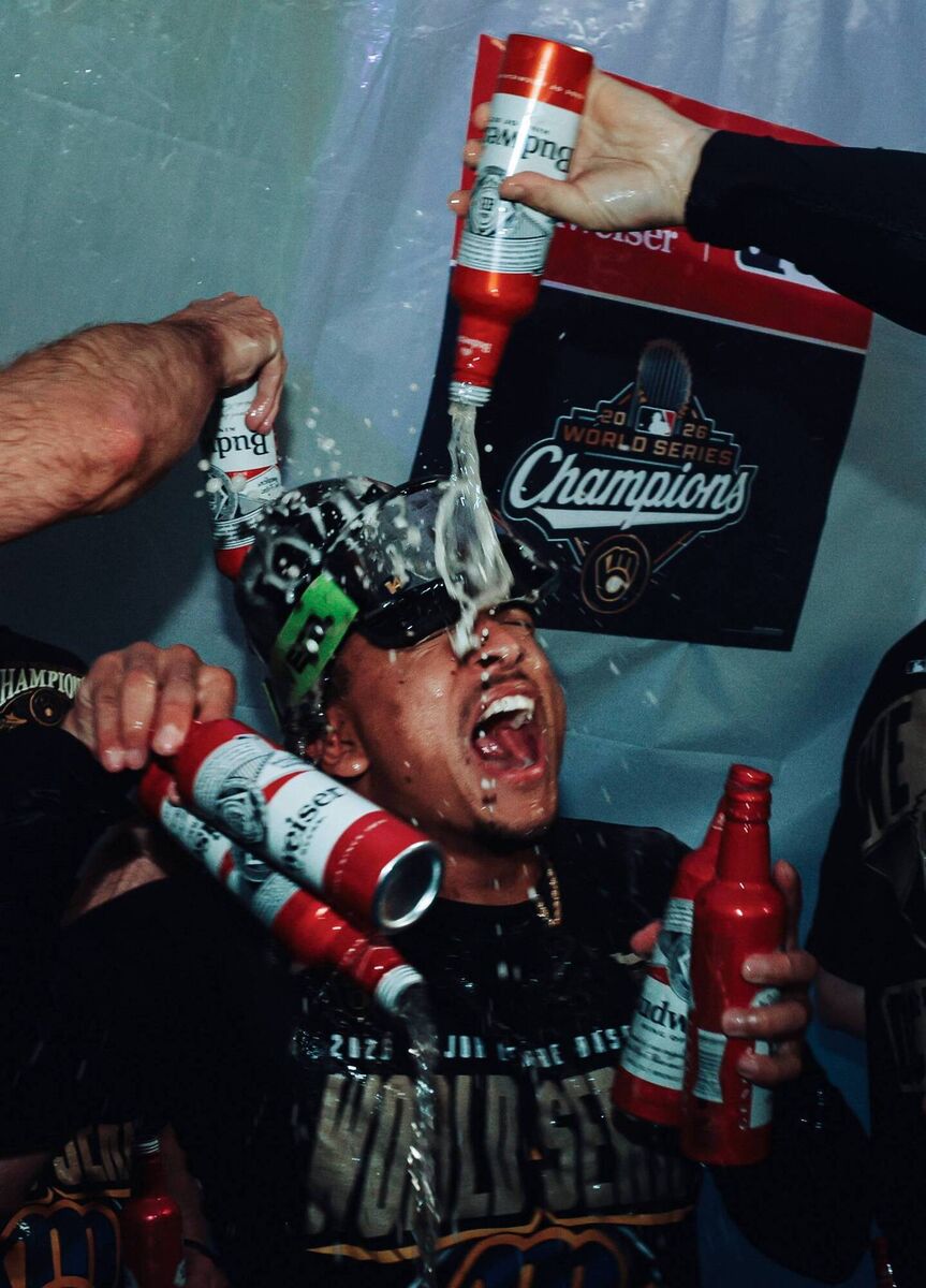 LOCAL BREW: Milwaukee's Bo Naylor celebrates with a cold one from the local brewery at home. Pic: Carmen Mandato/Getty Images LOCAL BREW: Milwaukee's Bo Naylor celebrates with a cold one from the local brewery at home. Pic: Carmen Mandato/Getty Images