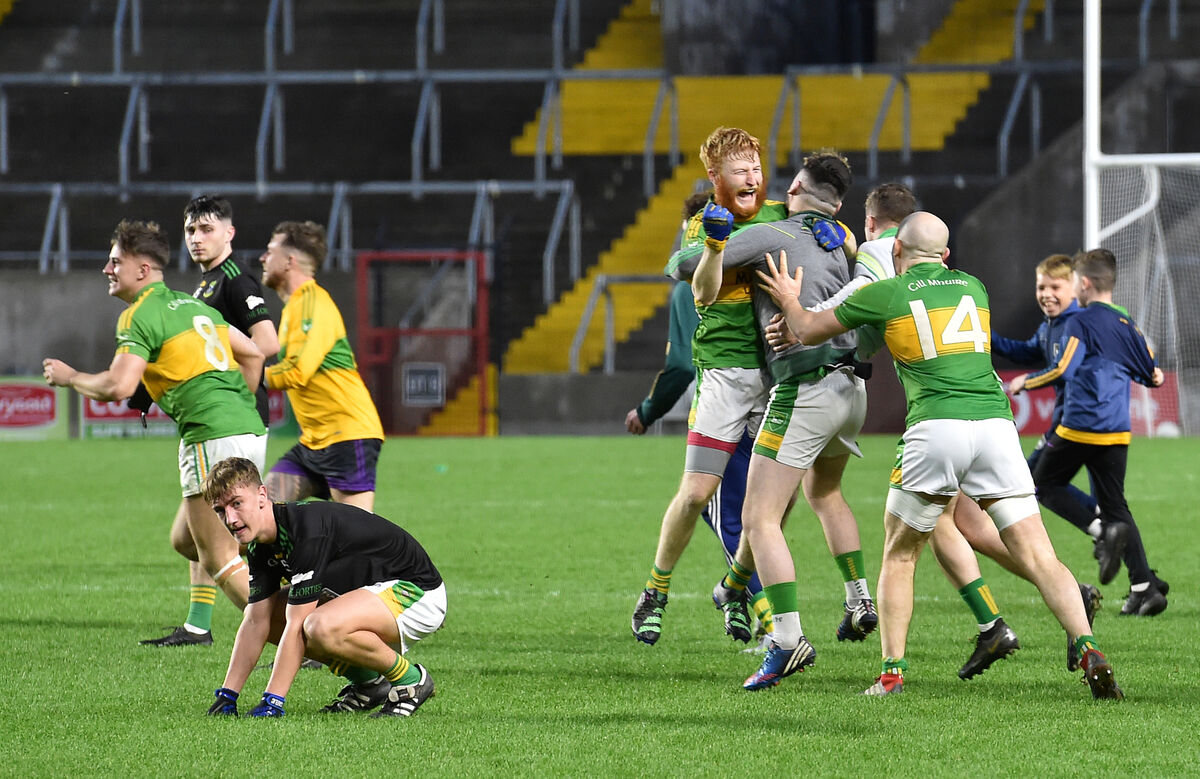Kilmurry joint-captain William Ronan celebrates the victory over Cobh in 2024. Picture: Dan Linehan Kilmurry joint-captain William Ronan celebrates the victory over Cobh in 2024. Picture: Dan Linehan