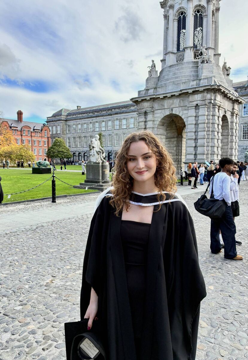 Jane Cowan on her graduation day at Trinity College Dublin. Jane Cowan on her graduation day at Trinity College Dublin.