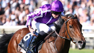 <p>SHINING STAR: Sun Goddess en route to winning the Tattersalls Sceptre Sessions Cheveley Park Stakes at Newmarket last month. She will be looking for further Group 1 success at Keeneland on Friday night. Picture: Healy Racing</p> <p>SHINING STAR: Sun Goddess en route to winning the Tattersalls Sceptre Sessions Cheveley Park Stakes at Newmarket last month. She will be looking for further Group 1 success at Keeneland on Friday night. Picture: Healy Racing</p>