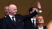 Gianni Infantino and Debbie Hewitt file photo
