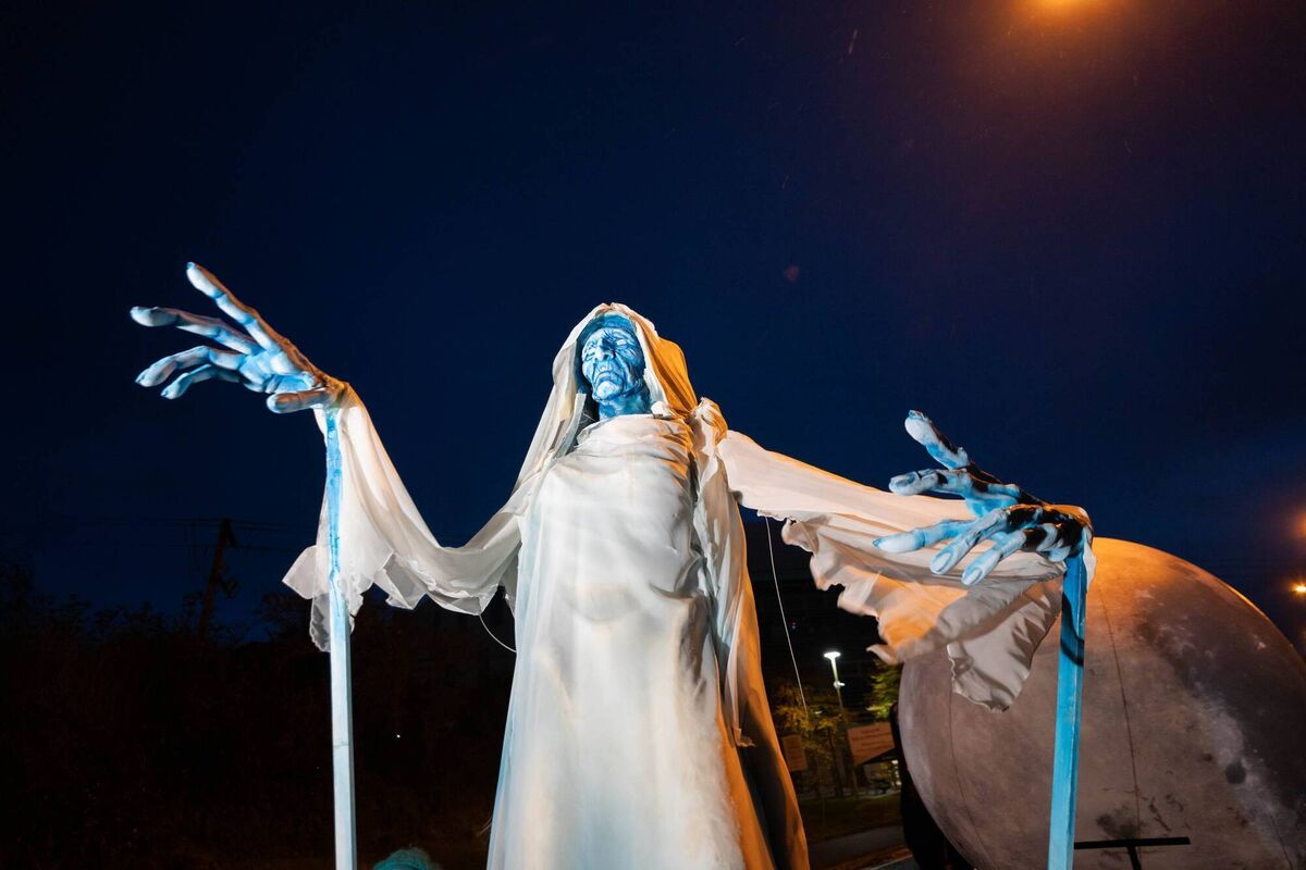 Scenes from the procession at the Púca festival. Scenes from the procession at the Púca festival.