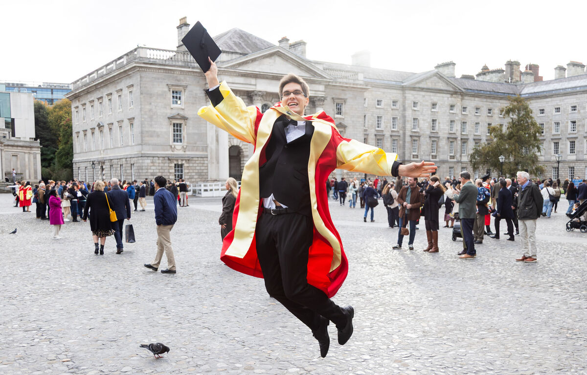 Jovan Jeromela graduated from Trinity College on Thursday, having initially moved to Ireland in September 2021 to pursue a PhD in computer science. Photo: Gareth Chaney Jovan Jeromela graduated from Trinity College on Thursday, having initially moved to Ireland in September 2021 to pursue a PhD in computer science. Photo: Gareth Chaney