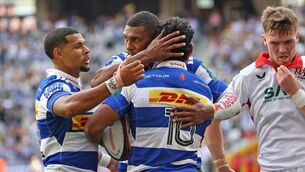 <p>CRUISE CONTROL: Yaqeen Ahmed of the DHL Stormers celebrates scoring a try with teammatesDamian Willemse and Hashim Pead</p> <p>CRUISE CONTROL: Yaqeen Ahmed of the DHL Stormers celebrates scoring a try with teammatesDamian Willemse and Hashim Pead</p>