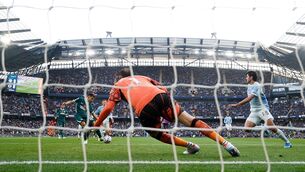 <p>Brighton and Hove Albion's Yasin Ayari scoring the opening goal during the Premier League match at the Etihad Stadium, Manchester.</p> <p>Brighton and Hove Albion's Yasin Ayari scoring the opening goal during the Premier League match at the Etihad Stadium, Manchester.</p>