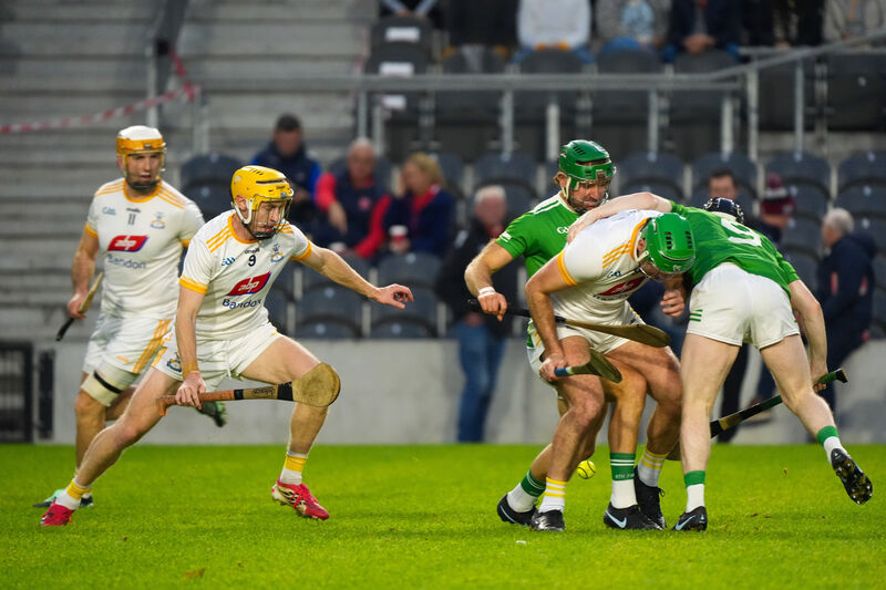 OFF WE GO: Throw in time between Bandon and Aghada in the Intermediate A Hurling Championship Pic: Noel Sweeney OFF WE GO: Throw in time between Bandon and Aghada in the Intermediate A Hurling Championship Pic: Noel Sweeney