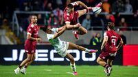 Investec Champions Cup Round 1 Munster vs Racing 92 Ben O'Connor and Arthur Roche contest a high ball 17/10/2026
