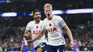 <p>JPVH MVP: Tottenham Hotspur's Jan Paul van Hecke (right) celebrates scoring their side's second goal of the game during the Premier League match at the Tottenham Hotspur Stadium, London. Picture date: Saturday October 31, 2026.</p> <p>JPVH MVP: Tottenham Hotspur's Jan Paul van Hecke (right) celebrates scoring their side's second goal of the game during the Premier League match at the Tottenham Hotspur Stadium, London. Picture date: Saturday October 31, 2026.</p>