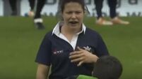 OW! Tough as nails rugby players gets her dislocated finger popped back in on the field