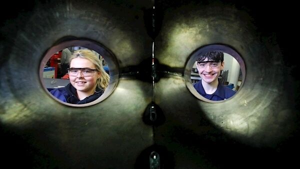 Lynice McHugh Gorman and Cameron Murphy, Access to Apprenticeship Programme TUD students; one of 14 projects supported by the €9.5m 2019 Children and Youth Funds.