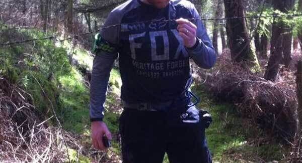 The cyclist shows the barbed wire at Downs Hill, Co Wicklow. Picture: Stickybottle.com