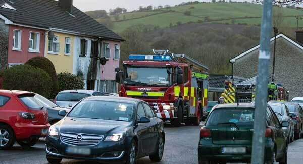 The scene outside the house this morning. Pic: John Delea The scene outside the house this morning. Pic: John Delea