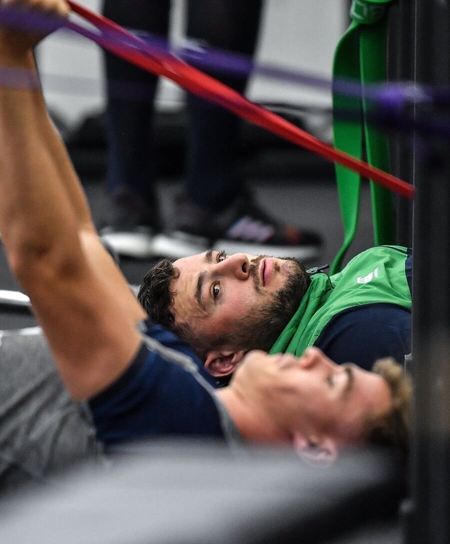 Robbie Henshaw at the Ireland Rugby gym session today. Pic: Brendan Moran/Sportsfile