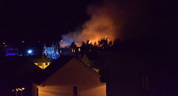 A view of last night's fire. Picture: Giedre Klovaite A view of last night's fire. Picture: Giedre Klovaite