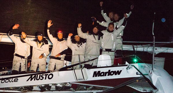 The crew celebrate at Dún Laoghaire Marina in the early hours of this morning. Pic: Rachel Fallon-Langdon The crew celebrate at Dún Laoghaire Marina in the early hours of this morning. Pic: Rachel Fallon-Langdon