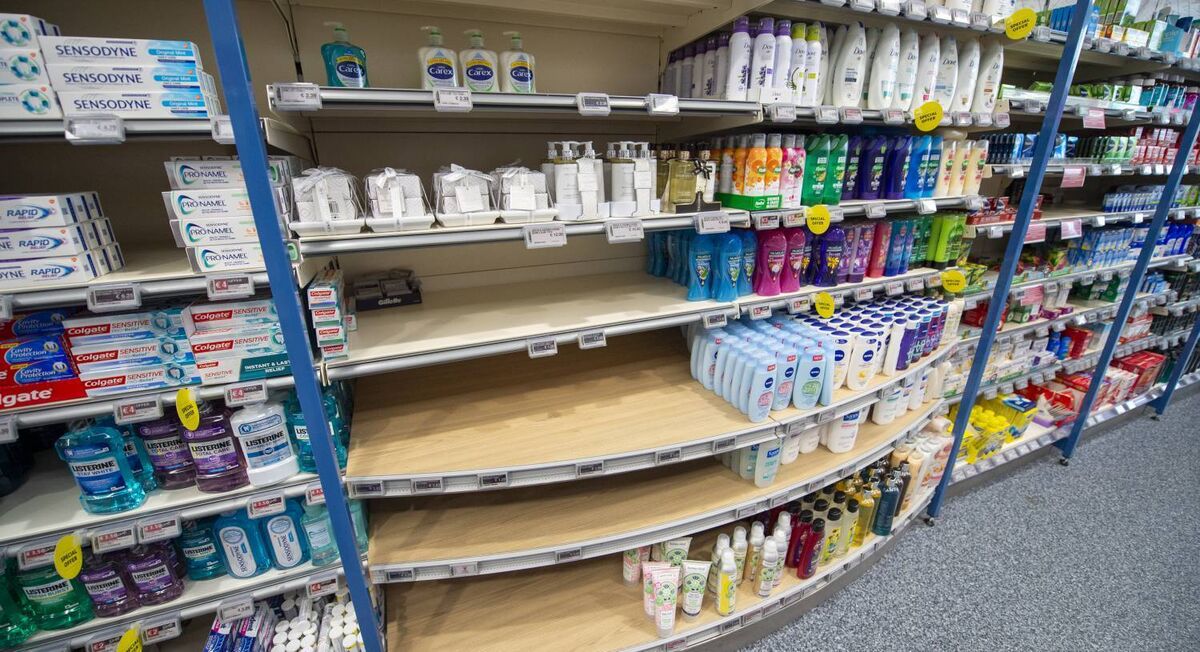 Coronavirus has left shelves empty of hand sanitisers in an East Cork supermarket. Picture Dan Linehan