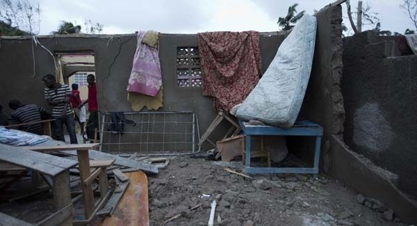 A damaged home in Haiti. A damaged home in Haiti.