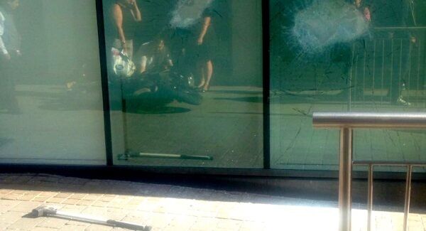 A sledgehammer left at the scene of an attempted armed robbery in Windsor, England. Pic: Hannah Carrington/PA. A sledgehammer left at the scene of an attempted armed robbery in Windsor, England. Pic: Hannah Carrington/PA.
