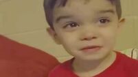 Little boy refuses to eat dinner, because it's too cute