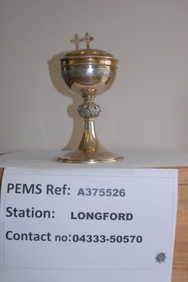 This chalice was lost in Longford. Pic: garda.ie This chalice was lost in Longford. Pic: garda.ie