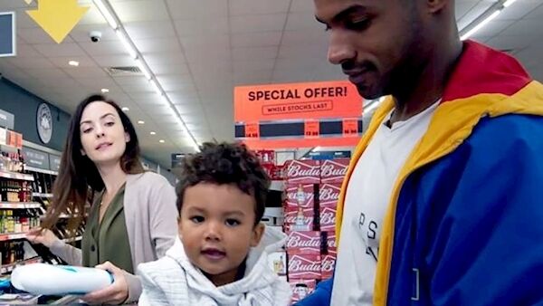 Co Meath couple Fiona Ryan, 33, and Jonathan Mathis,32, with their 22-month-old son, in a Lidl advert that sparked racist comments and trolling. They have since left Ireland due to the abuse.
