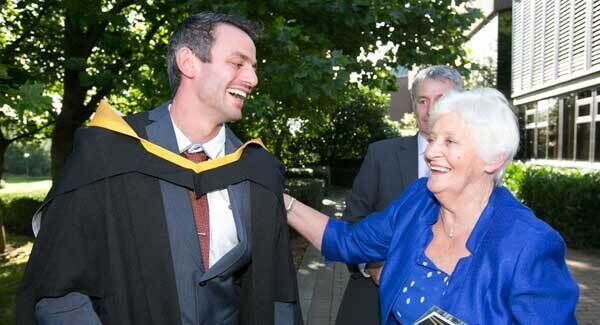 Thomas Barr pictured with his Grandmother Breda French after his Graduation from the University of Limerick. Picture: Brian Gavin Press 22