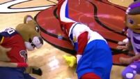 Watch the devastation unfold as mascot’s trick goes horribly wrong