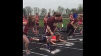 Watch teenager make a hames of her race start - become internet sensation