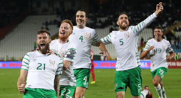 Daryl Murphy celebrates scoring his side’s second goal at the Rajko Mitic Stadium. Photo: Nick Potts/PA Daryl Murphy celebrates scoring his side’s second goal at the Rajko Mitic Stadium. Photo: Nick Potts/PA