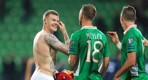 Ireland's James McClean after the game. Photo: Adam Davy/PA