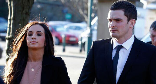 England footballer Adam Johnson, 28, and partner Stacey Flounders arrive at Bradford Crown Court this month. England footballer Adam Johnson, 28, and partner Stacey Flounders arrive at Bradford Crown Court this month.