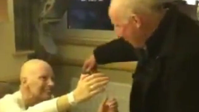 Watch Liam Brady visit an emotional Arsenal fan in hospital
