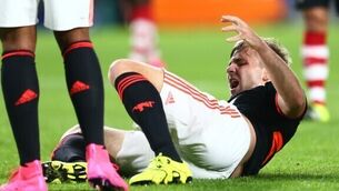 Manchester United's Luke Shaw returns to training following lengthy lay-off