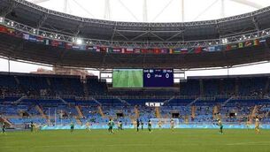 Stadium almost empty for first event of Rio Olympics