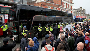 Video from inside the team bus shows Man United players’ reaction to attack